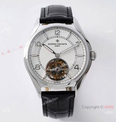 Swiss Replica Vacheron Constantin Fiftysix Flying Tourbillon EUR Factory 1:1 Watch SS White Dial